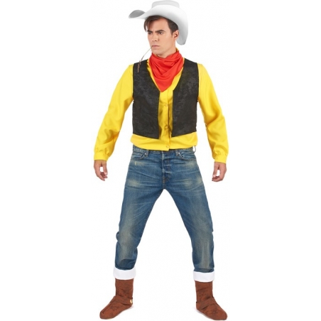 Déguisement de Lucky Luke avec chapeau, également disponible en grandes tailles XXL Déguisement de Lucky Luke avec chapeau, également disponible en grandes tailles XXL