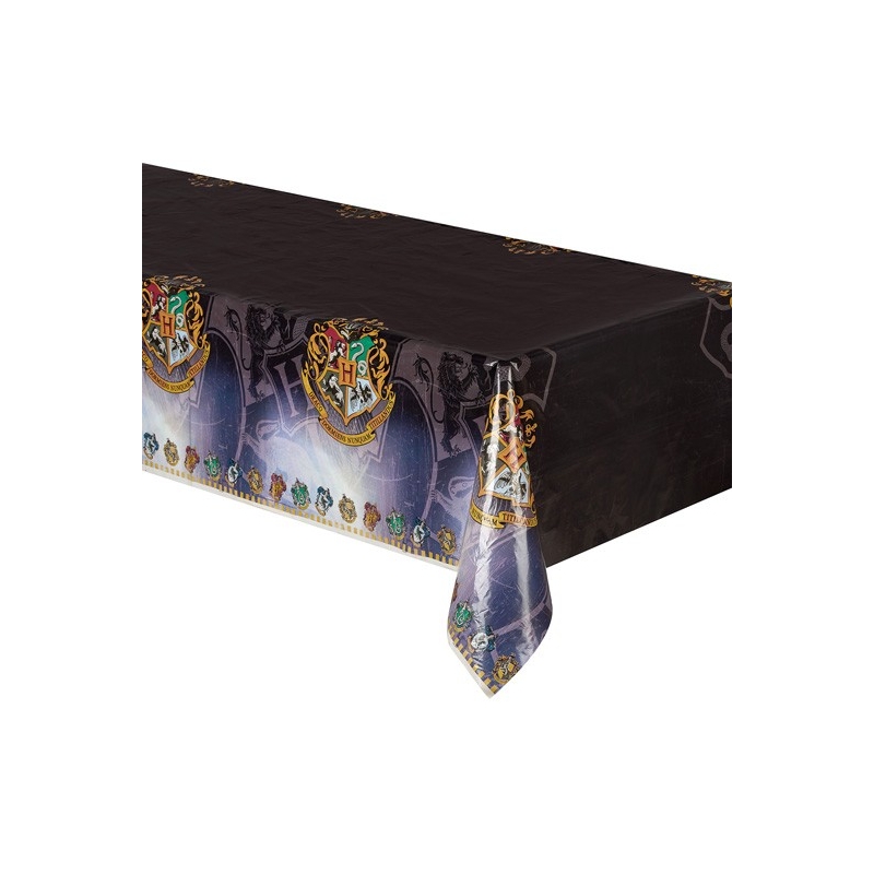 Nappe Harry Potter en plastique d'environ 1,37 x 2,13 m, décorez vos tables aux couleurs des maisons de Harry Potter