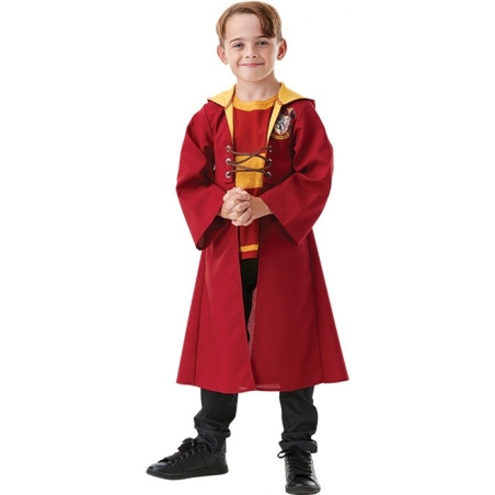 Costume Harry Potter, robe de Quidditch à capuche et faux pull Gryffondor