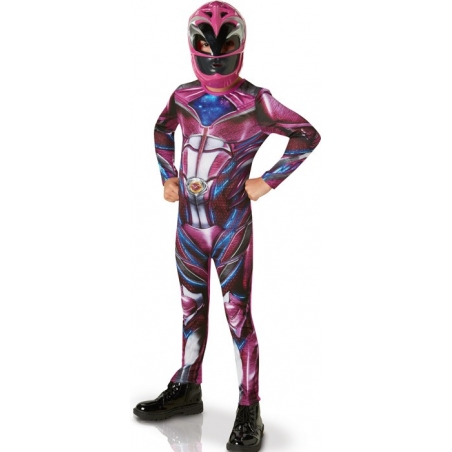 déguisement de Power Rangers rose pour fille 3 à 8 ans, combinaison et demi-masque