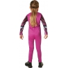 Costume de Power Rangers rose pour fille, vue de dos, combinaison et masque Costume de Power Rangers rose pour fille, vue de dos, combinaison et masque