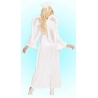 Costume d'ange pour femme, matière imitation velours avec ailes blanches et auréole Costume d'ange pour femme, matière imitation velours avec ailes blanches et auréole