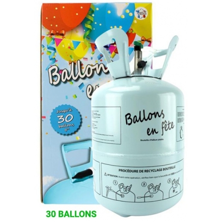 Bouteille d'hélium jetable pour gonfler 30 ballons de 23 cm de diamètre (0,25m3) Bouteille d'hélium jetable pour gonfler 30 ballons de 23 cm de diamètre (0,25m3)