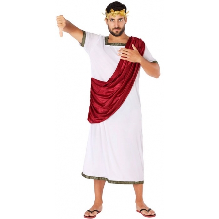 déguisement de romain rouge et blanc pour homme