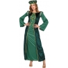 Déguisement de princesse médiévale de couleur vert pour femme avec robe et coiffe Déguisement de princesse médiévale de couleur vert pour femme avec robe et coiffe