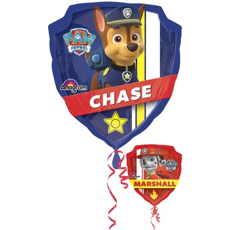 Ballon Hélium Pat'Patrouille double faces Chase et Marcus Ballon Hélium Pat'Patrouille double faces Chase et Marcus