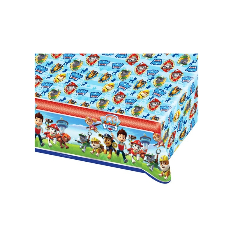 Nappe Pat Patrouille en plastique 180 x 120 cm, décoration de table Paw Patrol