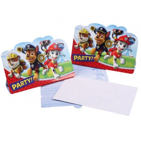 8 cartes d'invitation Pat Patrouille avec enveloppes pour inviter ses amis à son anniversaire 8 cartes d'invitation Pat Patrouille avec enveloppes pour inviter ses amis à son anniversaire