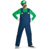 Déguisement de Luigi pour homme avec salopette, casquette, moustache, gants et ventre conflable - costume Nintendo