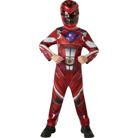 Déguisement de Power Rangers rouge pour garçon de 3 ans à 8 ans avec combinaison et masque Déguisement de Power Rangers rouge pour garçon de 3 ans à 8 ans avec combinaison et masque