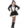 déguisement de brebis pour femme, robe à capuche de couleur noir et blanc déguisement de brebis pour femme, robe à capuche de couleur noir et blanc