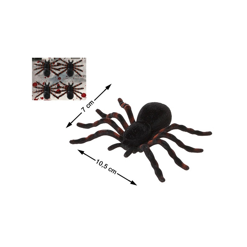 pack de 4 grandes araignées idéal pour réaliser votre décoration pour Halloween 