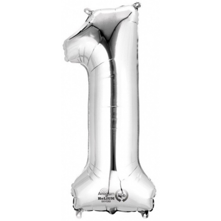 Ballon chiffre géant couleur argent 102 cm - Anniversaire - Magie du  Déguisement