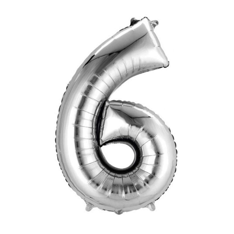 Ballon anniversaire chiffre 5 argent - 41cm chez DeguizFetes.
