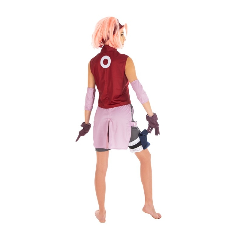 Naruto Sakura, costume manga pour femme avec mitaines et bandeau Naruto