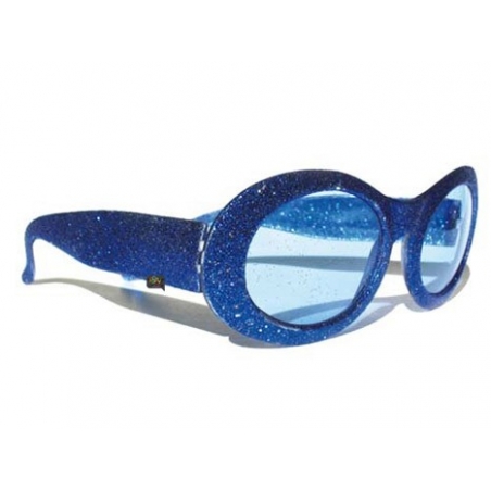 Lunettes disco bleu à paillettes, accessoire disco Lunettes disco bleu à paillettes, accessoire disco