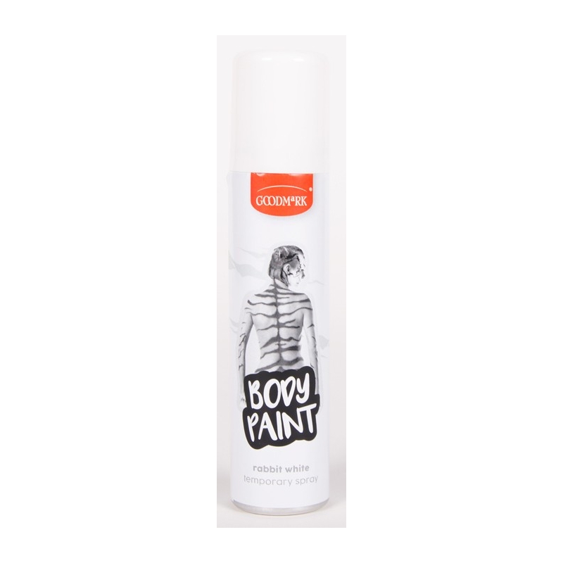 Maquillage blanc en spray pour le corps de 75 ml, réalisez tous vos grimages pour Halloween ou le Carnaval