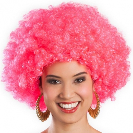 Perruque disco afro rose pour femme, adoptez la coupe afro pour votre soirée années 80 Perruque disco afro rose pour femme, adoptez la coupe afro pour votre soirée années 80