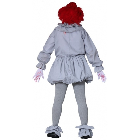 Incarnez un clown digne d'un film d'horreur avec ce costume de clown tueur en tunique grise avec collerette et sur-chaussures Incarnez un clown digne d'un film d'horreur avec ce costume de clown tueur en tunique grise avec collerette et sur-chaussures