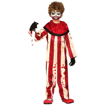déguisement de clown tueur rouge et blanc pour garçon de 5 à 12 ans - costume Halloween