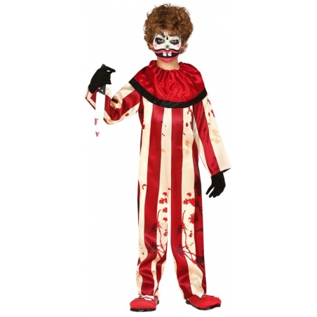 déguisement de clown tueur rouge et blanc pour garçon de 5 à 12 ans - costume Halloween déguisement de clown tueur rouge et blanc pour garçon de 5 à 12 ans - costume Halloween