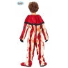 Déguisement de clown halloween pour garçon avec combinaison rouge et blanche et collerette Déguisement de clown halloween pour garçon avec combinaison rouge et blanche et collerette