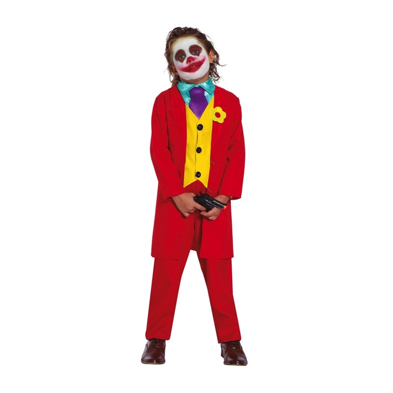 déguisement Mr Smile pour garçon de 5 à 12 ans, costume rouge idéal pour incarner le Joker