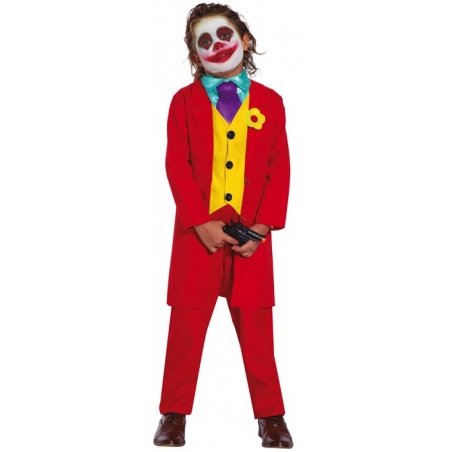 déguisement Mr Smile pour garçon de 5 à 12 ans, costume rouge idéal pour incarner le Joker
