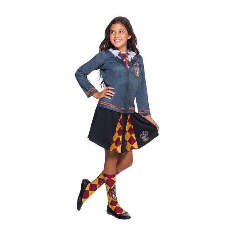 déguisement Harry Potter pour fille jupe et t-shirt aux couleur de la maison Gryffondor , idéal pour incarner Hermione