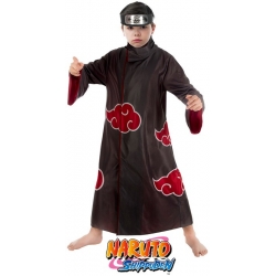 Déguisement de Itachi issu du manga Naruto Shippuden pour garçon avec tunique de l'akatsuki et bandeau Naruto konoha barré