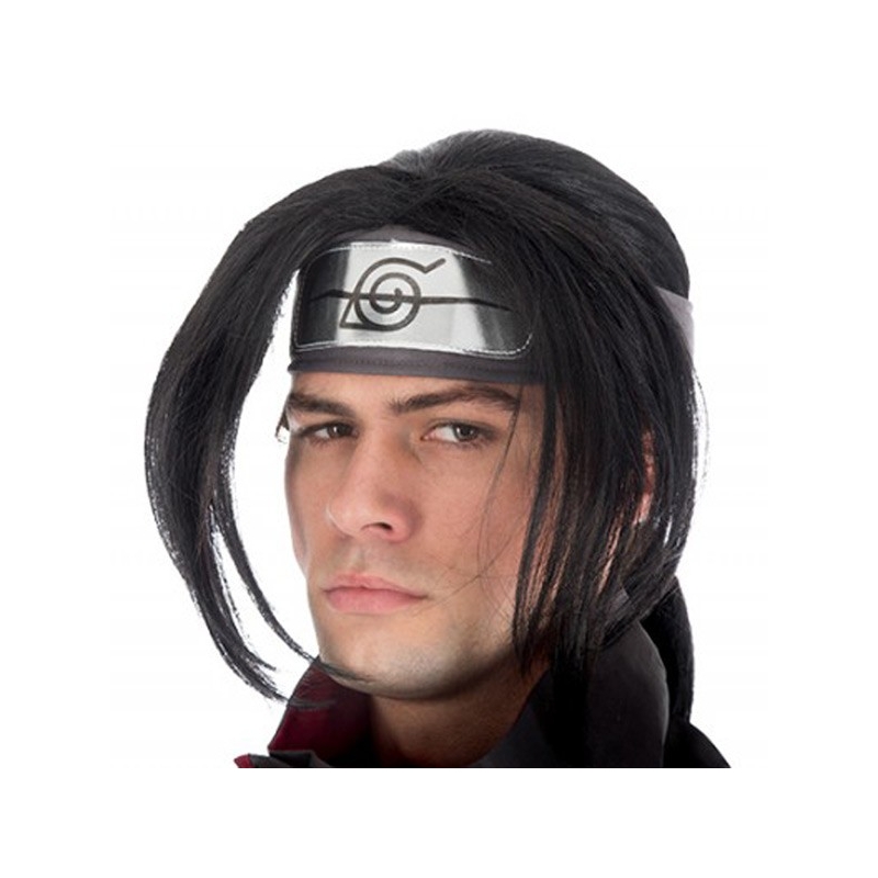 Perruque d'Itachi, le célèbre maître ninja du manga Naruto Shippuden sous licence officielle (bandeau non inclus)