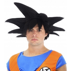 Perruque Dragon Ball Z Sangoku pour adulte aux cheveux noirs idéale pour incarner ce célèbre super-héros de manga