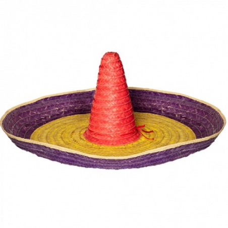 Chapeau mexicain géant, sombrero multicolore 100 cm