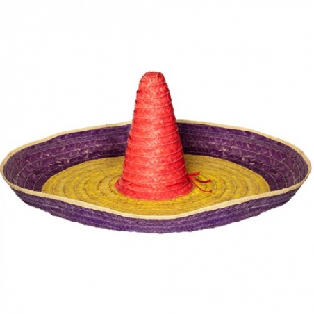 Chapeau mexicain géant, sombrero multicolore 100 cm Chapeau mexicain géant, sombrero multicolore 100 cm