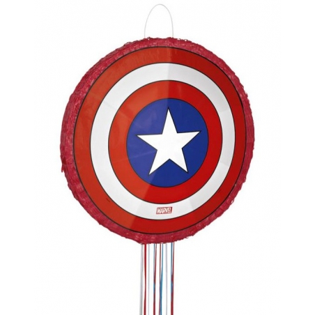 Pinata Marvel, réalisez une décoration d'anniversaire Marvel en suspendant cette pinata bouclier Captain America Pinata Marvel, réalisez une décoration d'anniversaire Marvel en suspendant cette pinata bouclier Captain America