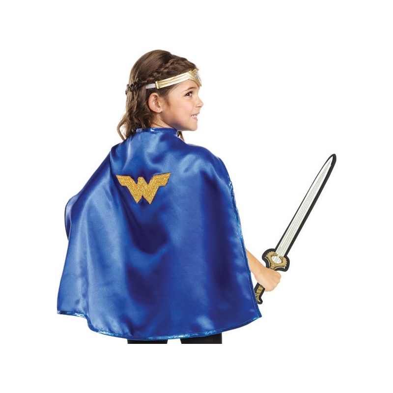 accessoires Wonder Woman pour fille avec épée, cape et tiare de super-héroïne 