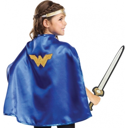 accessoires Wonder Woman pour fille avec épée, cape et tiare de super-héroïne 