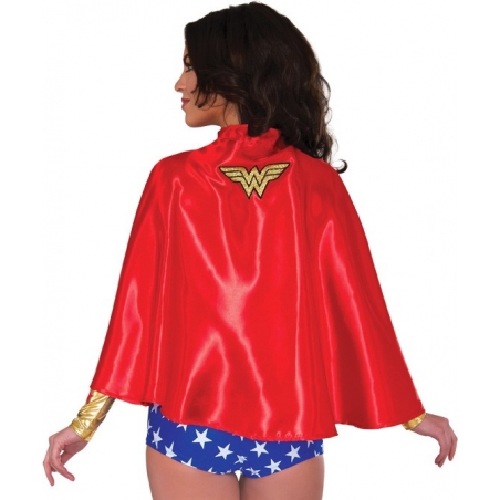 Cape de Wonder Woman en tissu satiné de couleur rouge, sous licence officielle DC Comics Cape de Wonder Woman en tissu satiné de couleur rouge, sous licence officielle DC Comics