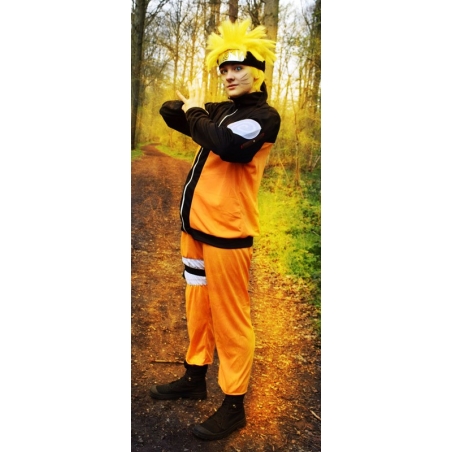costume Naruto pour enfant avec sacoches et bandeau de Konoha - déguisement Naruto Shippuden officiel