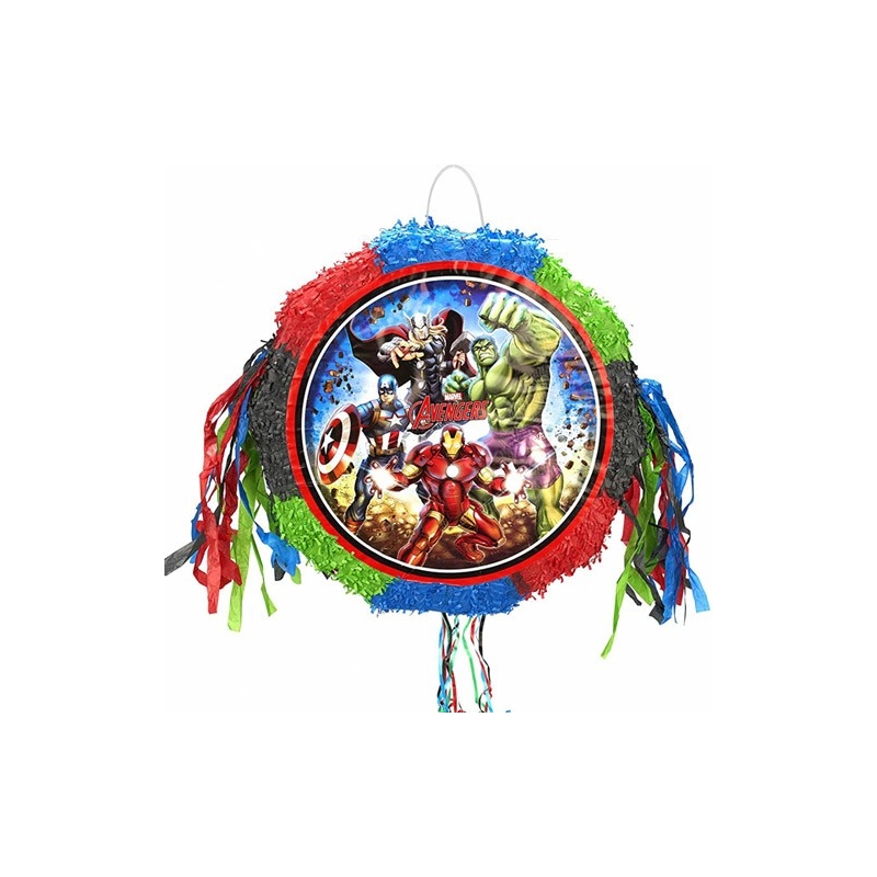 Pinata Marvel Avengers aux couleurs de Captain America, Iron Man, Hulk et Thor