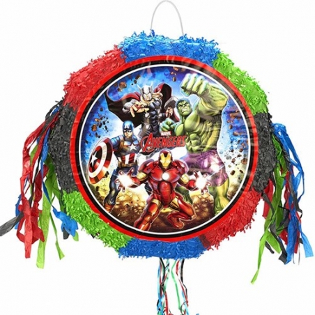 Pinata Marvel Avengers aux couleurs de Captain America, Iron Man, Hulk et Thor