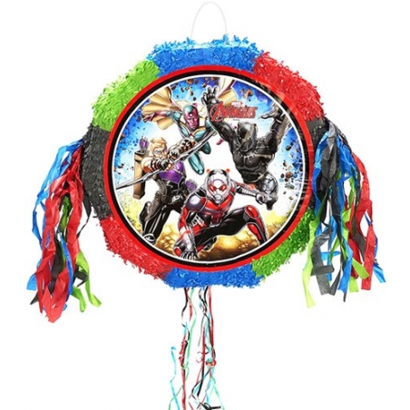 verso de la pinata Marvel Avengers Panther, Ant-Man, Hawkeye et Vision - Anniversaire Marvel