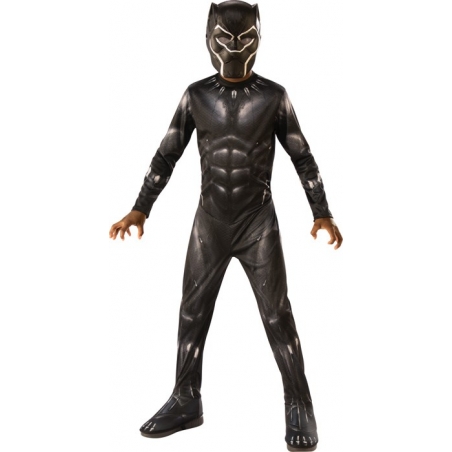 Déguisement Black Panther pour enfant avec combinaison et demi masque en PVC - Marvel Avengers