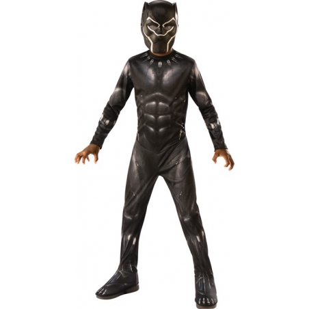 Déguisement Black Panther pour enfant avec combinaison et demi masque en PVC - Marvel Avengers Déguisement Black Panther pour enfant avec combinaison et demi masque en PVC - Marvel Avengers