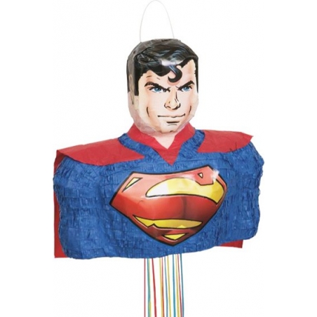 Pinata Superman 3D avec ficelles à tirer - anniversaire Justice League DC Comics