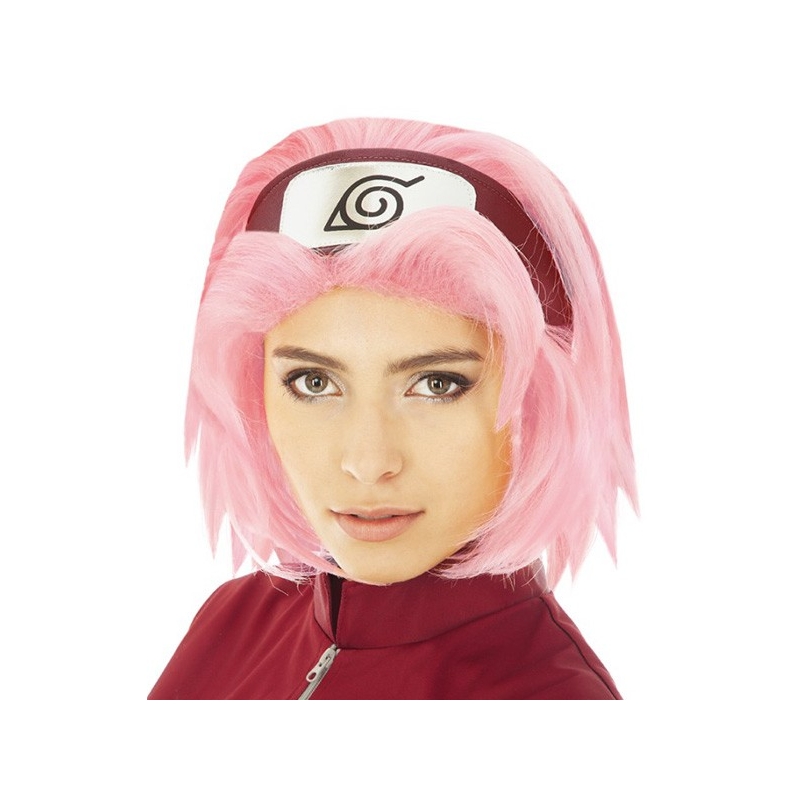 Perruque Sakura Naruto Shippuden, perruque rose mi-longue (bandeau non fournis)