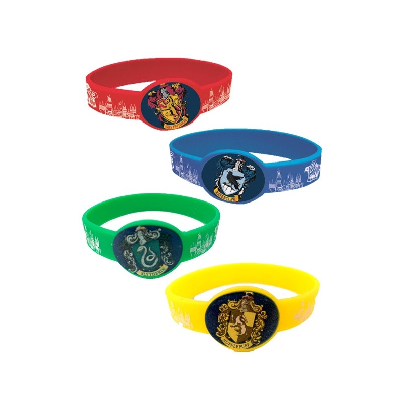 bracelets Harry Potter, 4 bracelets aux couleurs des maisons de Poudlard