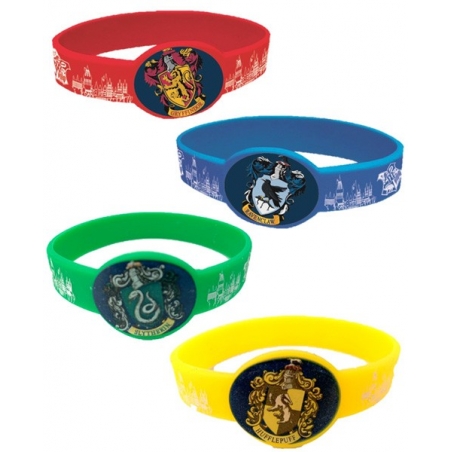 bracelets Harry Potter, 4 bracelets aux couleurs des maisons de Poudlard