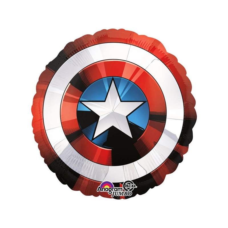 Ballon Hélium Marvel Avengers en forme de bouclier de Captain America 
