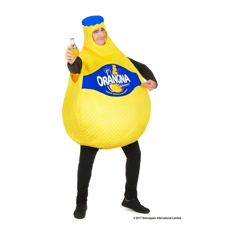 déguisement bouteille d'Orangina jaune pour homme
